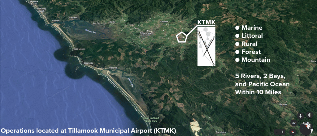 Map view of Tillamook UAS Test Range